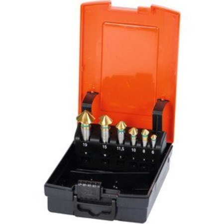 Countersink Set in a Case, 90 Deg, TiN Coated, Number of countersinks: 6 -  HOLEX, 150340 6